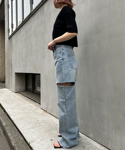 INGNI(イング)の「フロントチェーン付半袖ボレロニット+キャミSET(アンサンブル・レディース・ブラック/サックスブルー/ライトグリーン/アイボリー・M)」の12枚目の写真