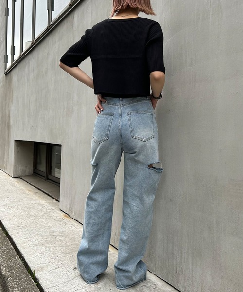 INGNI(イング)の「フロントチェーン付半袖ボレロニット+キャミSET(アンサンブル・レディース・ブラック/サックスブルー/ライトグリーン/アイボリー・M)」の13枚目の写真