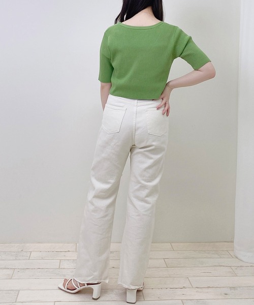 INGNI(イング)の「フロントチェーン付半袖ボレロニット+キャミSET(アンサンブル・レディース・ブラック/サックスブルー/ライトグリーン/アイボリー・M)」の21枚目の写真