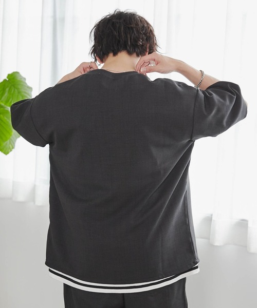 WEGO（ウィゴー）の「WEGO/【セットアップ対応】リネンライク プルオーバーBIGシャツ（シャツ/ブラウス・メンズ・ベージュ/スミクロ・MEDIUM/LARGE）」の11枚目の写真