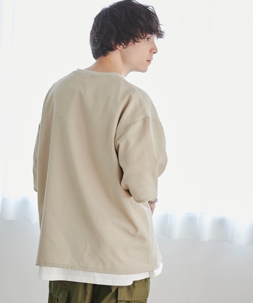 WEGO（ウィゴー）の「WEGO/【セットアップ対応】リネンライク プルオーバーBIGシャツ（シャツ/ブラウス・メンズ・ベージュ/スミクロ・MEDIUM/LARGE）」の14枚目の写真