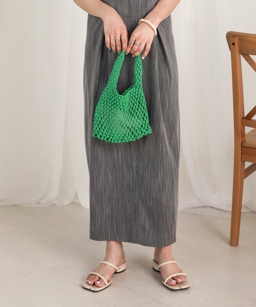 Bab（バブ）の「手編みニットハンドバッグ（ハンドバッグ・レディース・グリーン/イエロー/ベージュ/ホワイト/ブラック・ONESIZE）」の18枚目の写真