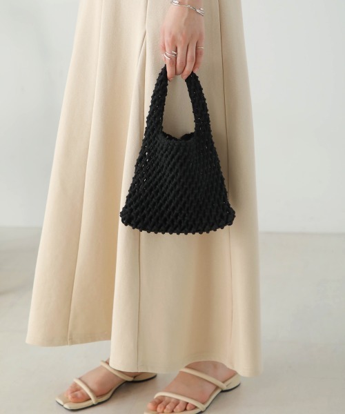 Bab（バブ）の「手編みニットハンドバッグ（ハンドバッグ・レディース・グリーン/イエロー/ベージュ/ホワイト/ブラック・ONESIZE）」の19枚目の写真