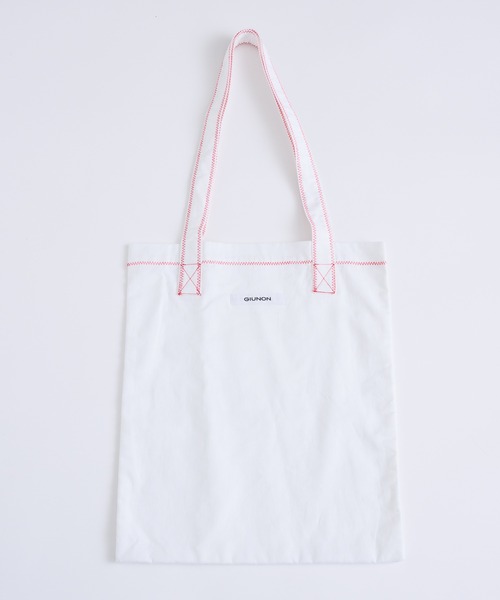 GIUNON（ジウノン）の「logo stitch tote bag / ロゴステッチトートバッグ（トートバッグ・レディース・ブラウン/ホワイト/ネイビー・FREE）」の5枚目の写真