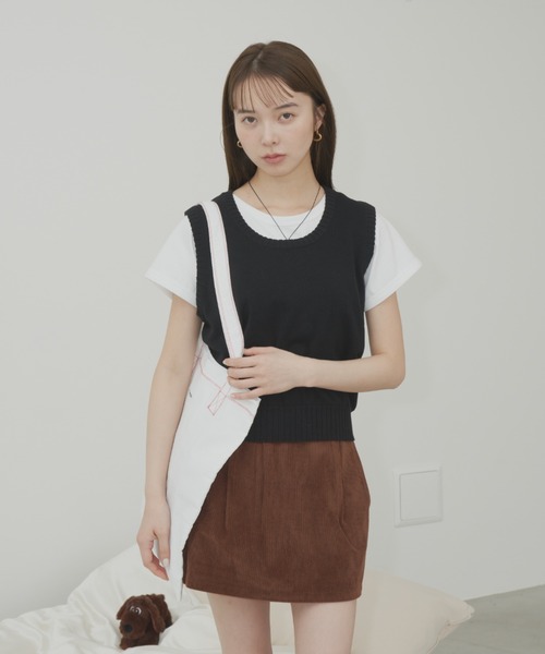 GIUNON（ジウノン）の「logo stitch tote bag / ロゴステッチトートバッグ（トートバッグ・レディース・ブラウン/ホワイト/ネイビー・FREE）」の14枚目の写真