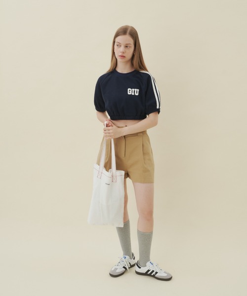 GIUNON（ジウノン）の「logo stitch tote bag / ロゴステッチトートバッグ（トートバッグ・レディース・ブラウン/ホワイト/ネイビー・FREE）」の22枚目の写真