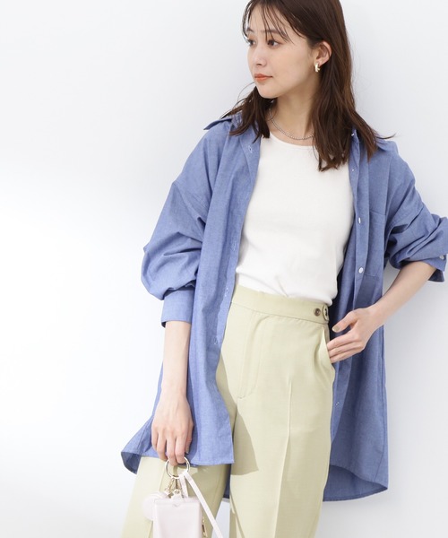 N.(N. Natural Beauty Basic)(エヌエヌナチュラルビューティーベーシック)の「◆シャンブレーシャツ(シャツ/ブラウス・レディース・ブラック/ブルー/ピンク・MEDIUM)」の3枚目の写真