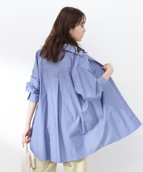 N.(N. Natural Beauty Basic)(エヌエヌナチュラルビューティーベーシック)の「◆シャンブレーシャツ(シャツ/ブラウス・レディース・ブラック/ブルー/ピンク・MEDIUM)」の13枚目の写真
