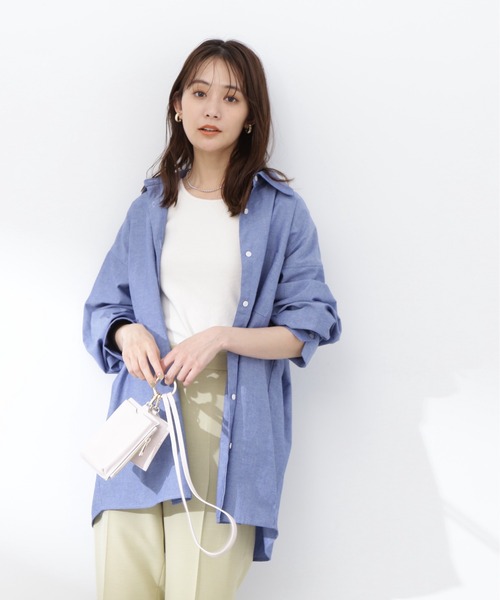 N.(N. Natural Beauty Basic)(エヌエヌナチュラルビューティーベーシック)の「◆シャンブレーシャツ(シャツ/ブラウス・レディース・ブラック/ブルー/ピンク・MEDIUM)」の8枚目の写真