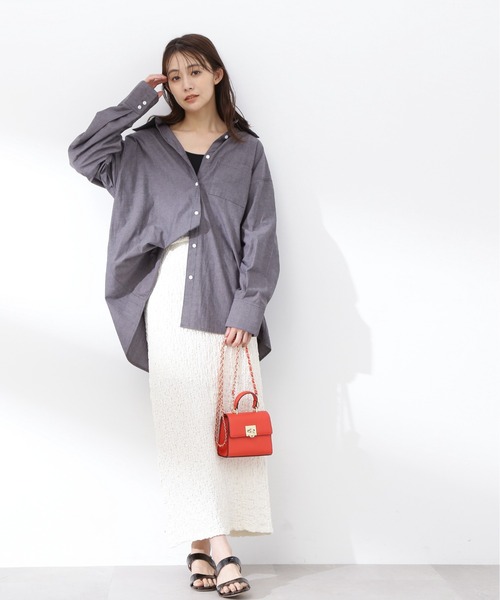 N.(N. Natural Beauty Basic)(エヌエヌナチュラルビューティーベーシック)の「◆シャンブレーシャツ(シャツ/ブラウス・レディース・ブラック/ブルー/ピンク・MEDIUM)」の10枚目の写真