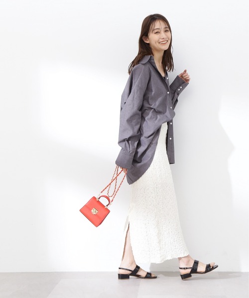 N.(N. Natural Beauty Basic)(エヌエヌナチュラルビューティーベーシック)の「◆シャンブレーシャツ(シャツ/ブラウス・レディース・ブラック/ブルー/ピンク・MEDIUM)」の4枚目の写真