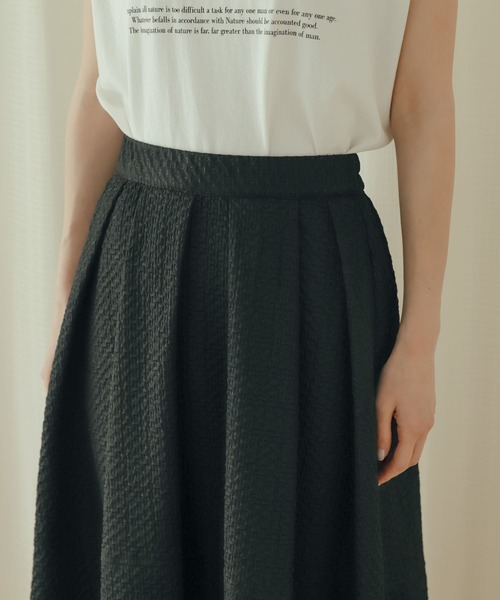 SENSE OF PLACE by URBAN RESEARCH(センスオブプレイスバイアーバンリサーチ)の「エンボスタックフレアスカート(スカート・レディース・ライトブルー/オフホワイト/ブラック・ONE)」の20枚目の写真