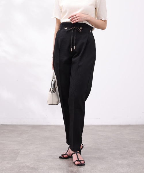 Chez toi(シェトワ)の「ハトメリボンブッチャーテーパードパンツ(その他パンツ・レディース・グレイッシュベージュ/イエロー/ブラック/カーキ・FREE)」の20枚目の写真