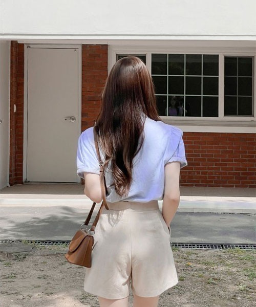 SONA（ソナ）の「SONA 半袖ロールアップデイリーシャツ（シャツ/ブラウス・レディース・ピンク/スカイブルー/ホワイト・FREE）」の19枚目の写真