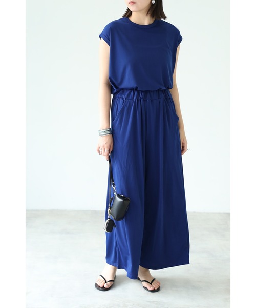 each（イーチ）の「フレンチスリーブセットアップ（その他トップス・レディース・マスタード/ダークブラウン/ブラック/ブルー/ライトグリーン/イエロー/コーラル/ラベンダー・M-L/FREE）」の4枚目の写真