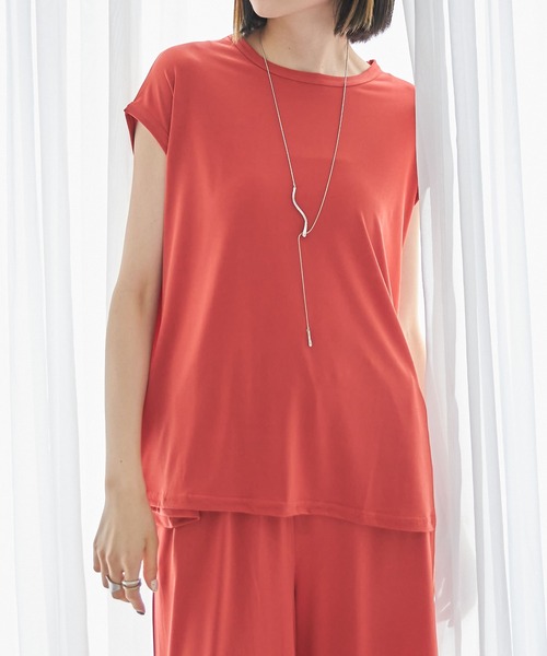 each（イーチ）の「フレンチスリーブセットアップ（その他トップス・レディース・マスタード/ダークブラウン/ブラック/ブルー/ライトグリーン/イエロー/コーラル/ラベンダー・M-L/FREE）」の8枚目の写真