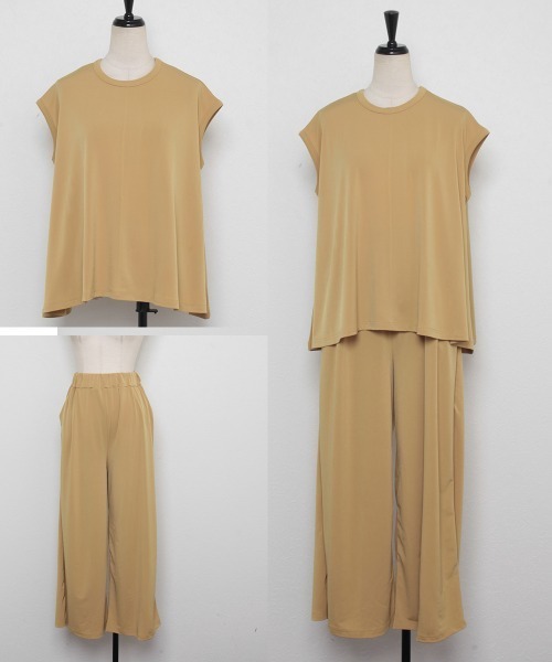 each（イーチ）の「フレンチスリーブセットアップ（その他トップス・レディース・マスタード/ダークブラウン/ブラック/ブルー/ライトグリーン/イエロー/コーラル/ラベンダー・M-L/FREE）」の9枚目の写真