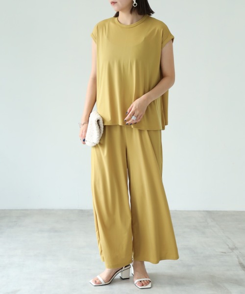 each（イーチ）の「フレンチスリーブセットアップ（その他トップス・レディース・マスタード/ダークブラウン/ブラック/ブルー/ライトグリーン/イエロー/コーラル/ラベンダー・M-L/FREE）」の22枚目の写真