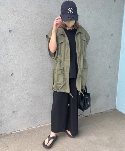 each（イーチ）の「フレンチスリーブセットアップ（その他トップス・レディース・マスタード/ダークブラウン/ブラック/ブルー/ライトグリーン/イエロー/コーラル/ラベンダー・M-L/FREE）」の13枚目の写真