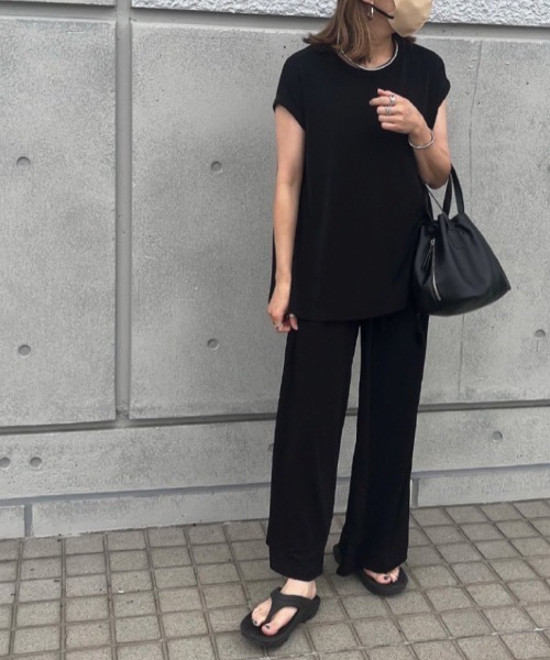 each（イーチ）の「フレンチスリーブセットアップ（その他トップス・レディース・マスタード/ダークブラウン/ブラック/ブルー/ライトグリーン/イエロー/コーラル/ラベンダー・M-L/FREE）」の14枚目の写真