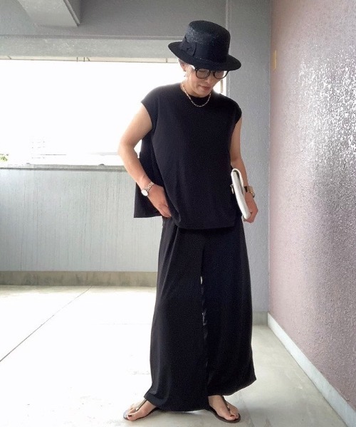 each（イーチ）の「フレンチスリーブセットアップ（その他トップス・レディース・マスタード/ダークブラウン/ブラック/ブルー/ライトグリーン/イエロー/コーラル/ラベンダー・M-L/FREE）」の15枚目の写真