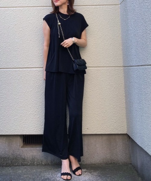 each（イーチ）の「フレンチスリーブセットアップ（その他トップス・レディース・マスタード/ダークブラウン/ブラック/ブルー/ライトグリーン/イエロー/コーラル/ラベンダー・M-L/FREE）」の16枚目の写真