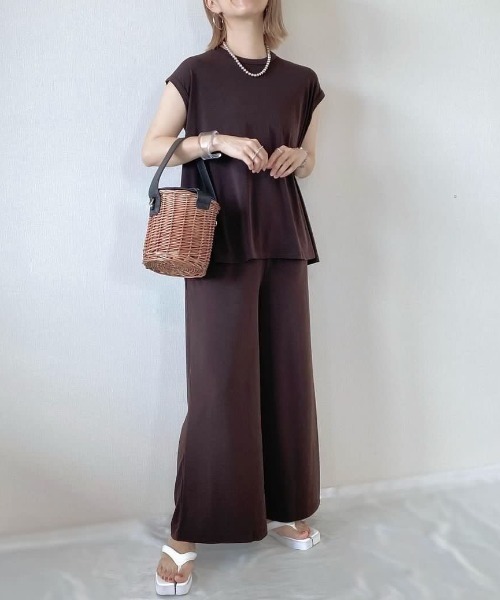 each（イーチ）の「フレンチスリーブセットアップ（その他トップス・レディース・マスタード/ダークブラウン/ブラック/ブルー/ライトグリーン/イエロー/コーラル/ラベンダー・M-L/FREE）」の19枚目の写真