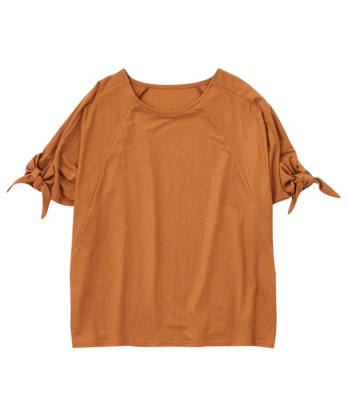 Viola e Viola（ヴィオラエヴィオラ）の「ひんやり冷感袖リボントップス（Tシャツ/カットソー・レディース・チャコールグレー/グレイッシュブルー/ダークオレンジ・L/M/LL/3L）」の11枚目の写真