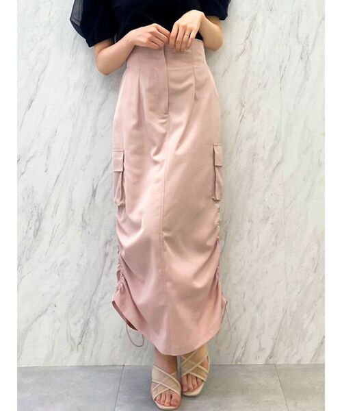 dazzlin（ダズリン）の「サイドポケットドロストスカート（スカート・レディース・ピンク/ブラック/オフホワイト・SMALL/MEDIUM）」の3枚目の写真