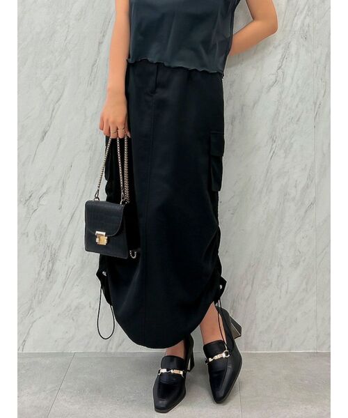 dazzlin（ダズリン）の「サイドポケットドロストスカート（スカート・レディース・ピンク/ブラック/オフホワイト・SMALL/MEDIUM）」の2枚目の写真