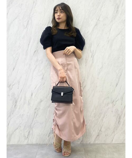 dazzlin（ダズリン）の「サイドポケットドロストスカート（スカート・レディース・ピンク/ブラック/オフホワイト・SMALL/MEDIUM）」の5枚目の写真