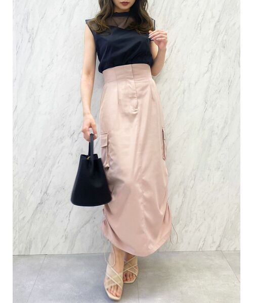 dazzlin（ダズリン）の「サイドポケットドロストスカート（スカート・レディース・ピンク/ブラック/オフホワイト・SMALL/MEDIUM）」の8枚目の写真