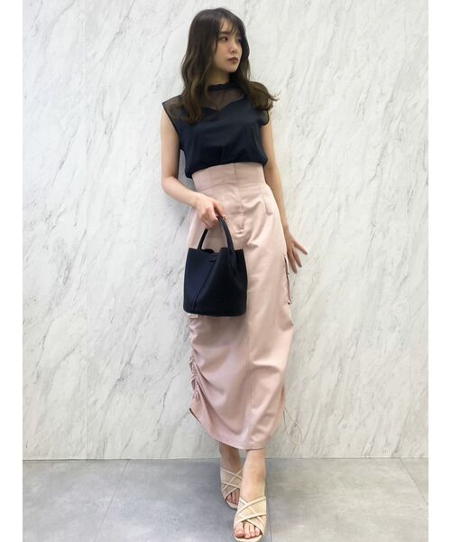 dazzlin（ダズリン）の「サイドポケットドロストスカート（スカート・レディース・ピンク/ブラック/オフホワイト・SMALL/MEDIUM）」の11枚目の写真