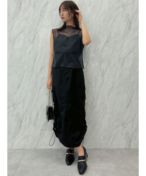 dazzlin（ダズリン）の「サイドポケットドロストスカート（スカート・レディース・ピンク/ブラック/オフホワイト・SMALL/MEDIUM）」の9枚目の写真