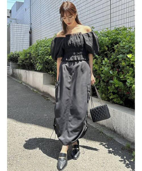 dazzlin（ダズリン）の「サイドポケットドロストスカート（スカート・レディース・ピンク/ブラック/オフホワイト・SMALL/MEDIUM）」の21枚目の写真