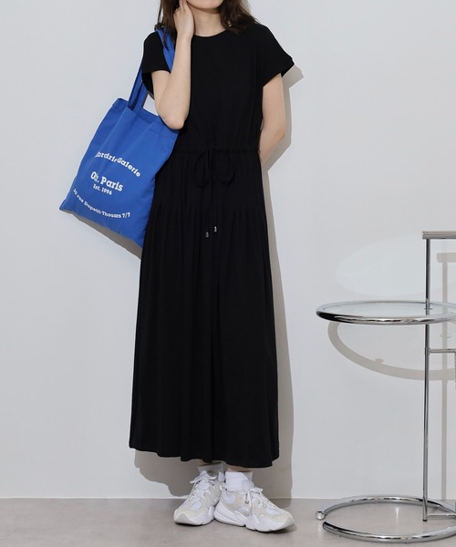 atONE(アットワン)の「atONE タックスカートワンピース(ワンピース・レディース・テラコッタ/ネイビー/ブラック/ライトブラウン/チャコールグレー・M-L/4L~5L/LL~3L)」の7枚目の写真
