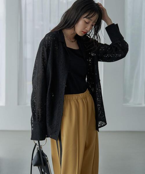 coen（コーエン）の「レース開襟シャツ（シャツ/ブラウス・レディース・ホワイト/ブラック/ベージュ・M/L）」の14枚目の写真