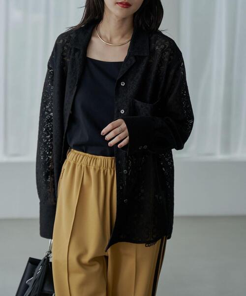 coen（コーエン）の「レース開襟シャツ（シャツ/ブラウス・レディース・ホワイト/ブラック/ベージュ・M/L）」の16枚目の写真