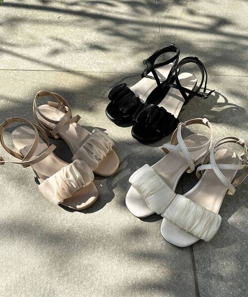 MAJESTIC LEGON(マジェスティックレゴン)の「【2023夏人気№1サンダル】シアーギャザーサンダル(サンダル・レディース・ブラック/アイボリー/ベージュ・SMALL/MEDIUM/LARGE/X-LARGE)」の19枚目の写真