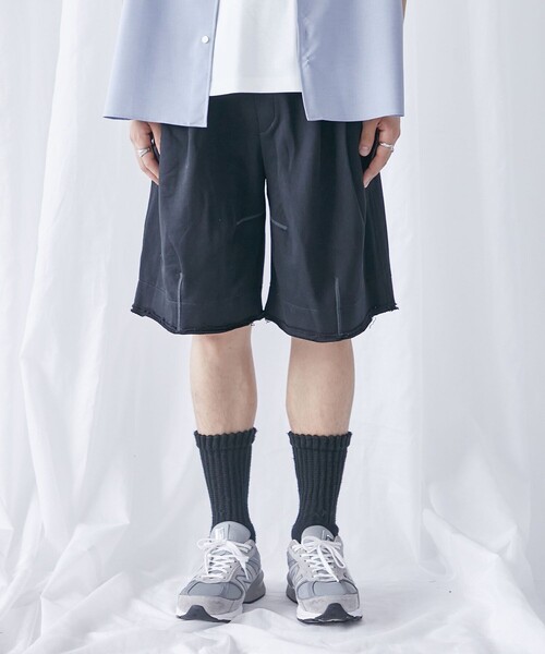 PUBLIC TOKYO（パブリックトウキョウ）の「スーピマスウェットバルーンショーツ（スウェットパンツ・メンズ・グレー/ブラック・1/2）」の7枚目の写真