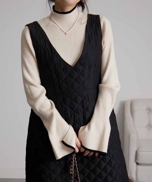 セール】キルティングフレアジャンパースカート（ジャンパー