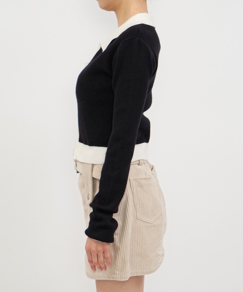 SPIRALGIRL(スパイラルガール)の「バイカラーダブルZIPニットトップス(ニット/セーター・レディース・ブラック/ピンク/グリーン・FREE)」の18枚目の写真