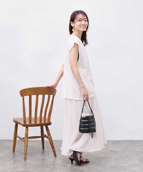 Chez toi(シェトワ)の「フィールド柄フリンジスカート(スカート・レディース・ブラック/イエロー/アイボリー・FREE)」の10枚目の写真