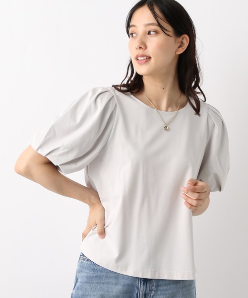 GLOBAL WORK(グローバルワーク)の「冷感パフスリーブプルオーバー/MATINEE LINE/967688(Tシャツ/カットソー・レディース・ブラック/グレイッシュベージュ/オフホワイト・MEDIUM/LARGE)」の1枚目の写真