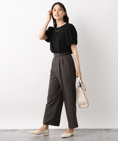 GLOBAL WORK(グローバルワーク)の「冷感パフスリーブプルオーバー/MATINEE LINE/967688(Tシャツ/カットソー・レディース・ブラック/グレイッシュベージュ/オフホワイト・MEDIUM/LARGE)」の9枚目の写真