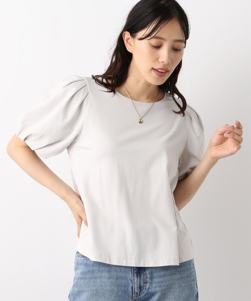 GLOBAL WORK(グローバルワーク)の「冷感パフスリーブプルオーバー/MATINEE LINE/967688(Tシャツ/カットソー・レディース・ブラック/グレイッシュベージュ/オフホワイト・MEDIUM/LARGE)」の14枚目の写真