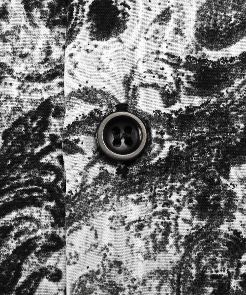 かすれペイズリー柄半袖オープンカラーシャツ（シャツ/ブラウス