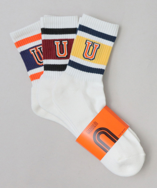 UNIVERSAL OVERALL（ユニバーサルオーバーオール）の「＜3足セット＞ 3P 底パイル カレッジロゴ クルーソックス（ソックス/靴下・メンズ・その他1/その他・FREE）」の4枚目の写真