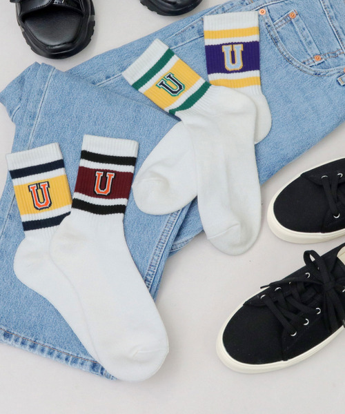 UNIVERSAL OVERALL（ユニバーサルオーバーオール）の「＜3足セット＞ 3P 底パイル カレッジロゴ クルーソックス（ソックス/靴下・メンズ・その他1/その他・FREE）」の10枚目の写真