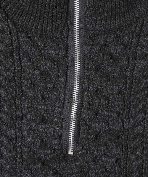 PAGEBOY（ページボーイ）の「ハーフZIPケーブルショート（ニット/セーター・レディース・ブラック/グレー/オフホワイト/ラベンダー・FREE）」の14枚目の写真